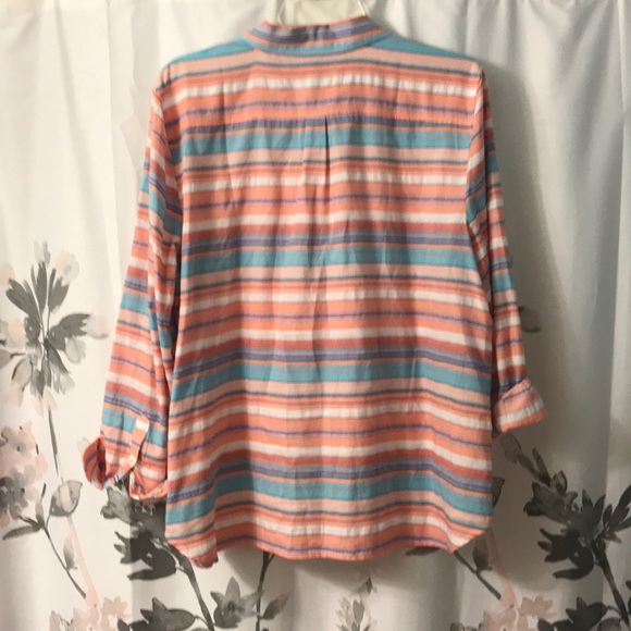 Stripped light weight button down shirt - Picture 3 of 4